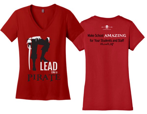 Lead Like a Pirate Jolly Roger Women's V-Neck Shirt + Journal LAP